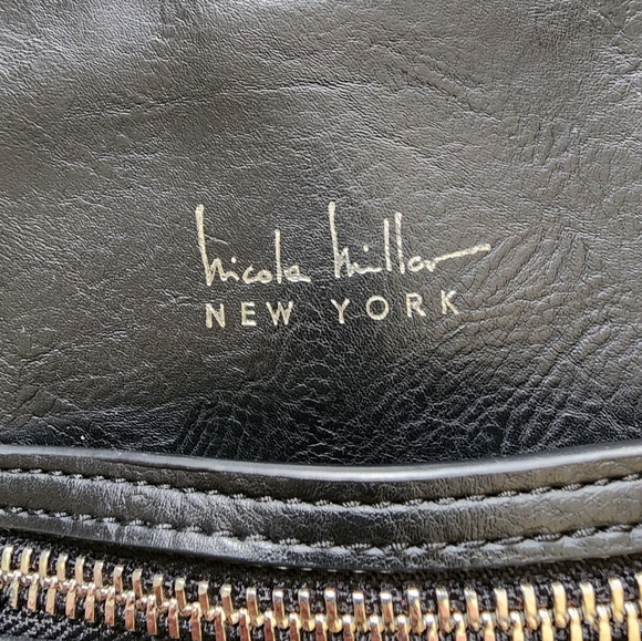 Nicole Miller Black Faux Leather Shoulder Bag - Picture 4 of 10